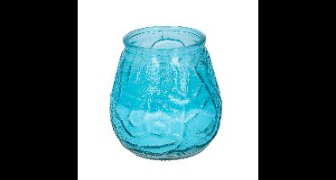 1x Citronella lowboy tafelkaars - 10 cm - blauw glas