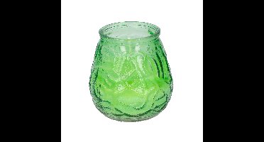 1x Citronella lowboy tafelkaars - 10 cm - groen glas