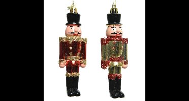 2x Kerstboomhangers notenkrakers poppetjes/soldaten 9 cm