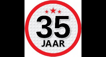35 jaar leeftijd sticker - rond - Dia 15 cm - 35 jaar verjaardag - jubileum - leeftijd versiering