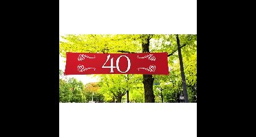 40 jaar jubileum banner - 180 x 40 cm - rood - spandoek - decoratie