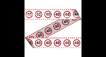 40 jaar versiering - afzetlint - plastic - 15 meter - stopborden - feestartikelen - verjaardag