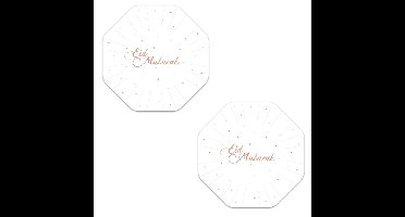 8x stuks Ramadan Mubarak thema bordjes wit/rose goud 18 cm