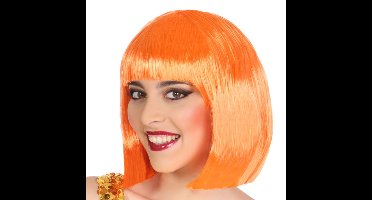 Atosa Pruik boblijn - oranje - half lang haar - verkleedpruik - dames