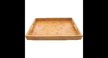 Bamboe houten dienblad met handvatten 38 cm