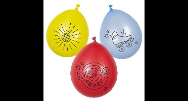 Boland 6x disco ballonnen - ca. 25 cm - Feestversiering en decoraties