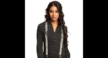 Boland bretels - glitters zilver - volwassenen - carnaval - foute party