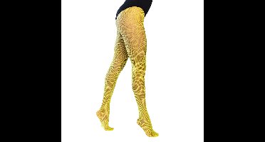 Boland Fishnet panty - geel - dames - maat M/L - carnaval - foute party
