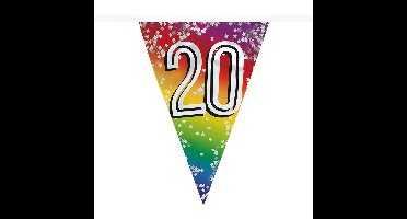 Boland Vlaggenlijn 20 jaar - 6 meter - glitter folie - slinger - 20e verjaardag versiering