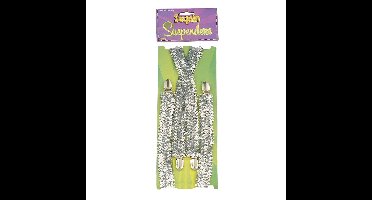Bretels - zilver glitter - unisex/volwassenen - Carnaval verkleed accessoires