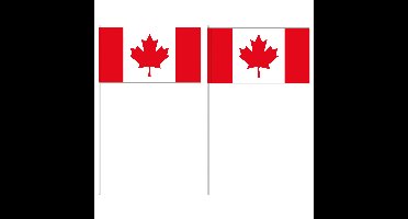 Canada zwaaivlaggetjes/handvlaggen - 12 x 24 cm - papier - stokje van 40 cm
