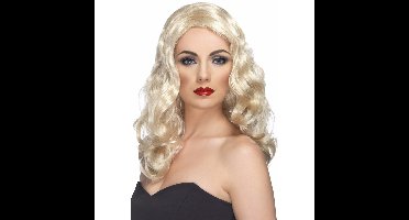 Carnaval verkleed damespruik Superstar - blond - lang haar met lichte krullen