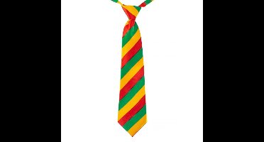 Carnaval verkleed stropdas Limburg - gestreept - rood/geel/groen - 40 cm - volwassenen