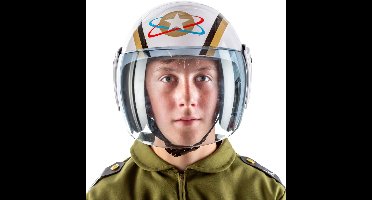 Carnaval verkleed thema Astronauten helm - met klapvizier - multi - voor kinderen