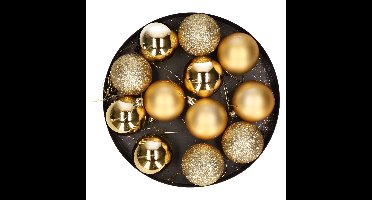 Cosy & Trendy Kerstballen - 12x - goud - kunststof - 6 cm