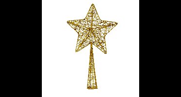 Cosy & Trendy Kerstboompiek - glitter - ster - goudkleurig - 28 cm