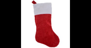 Decoratie kerstsok - rood - H43 cm - polyester - traditioneel - kerstsokken