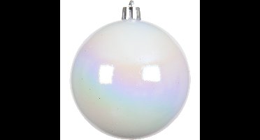 Decoris kerstballen - 16x - wit parelmoer - 4 cm - kunststof - kerstballen set