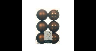 Decoris Kerstballen - 6x st - kaneel bruin - D8 cm - kunststof - kerstversiering