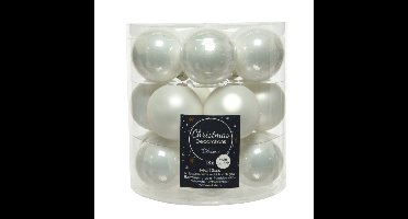 Decoris Kleine kerstballen - 18x st - wit - D4 cm - glas - kerstversiering