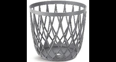 Draadmand/wasmand/opbergmand - van stevig kunststof - grijs - D33 x H33 cm