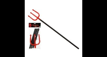 Duivel drietand - zwart/rood - 105 cm - Duivelsvork - Halloween/horror verkleedaccessoires