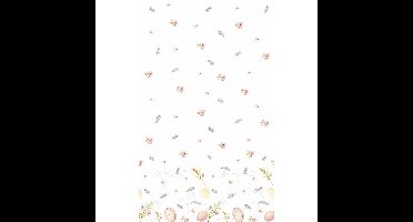 Duni Pasen tafelkleed - tafellaken - paaseieren wit/roze - 138 x 220 cm - Pasen thema