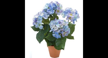 Emerald Kunstplant Hortensia - blauw - 40 cm- Kunstplant met bloemen