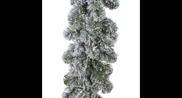 Everlands dennenslinger - groen met sneeuw - 270 cm - 25 cm breed - guirlande