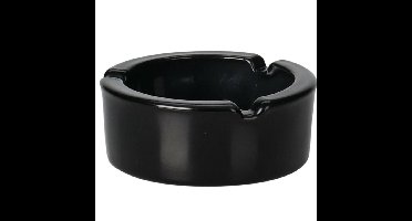 Excellent Houseware Asbak - zwart - glas - Dia 9 cm - Binnen / buiten gebruik