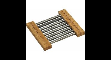 Excellent Houseware Panonderzetter - uitschuifbaar - 21 x 22 cm - bamboe en rvs