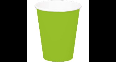 Folat Feest drinkbekers - 8x stuks - groen - papier - 350 ml - verjaardag/party