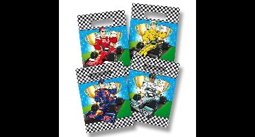 Folat Race/Formule 1 feestzakjes/snoepzakjes - 8x stuks - 18 x 28 cm