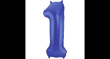 Folat Verjaardag Leeftijd folieballon - 1 jaar - blauw - 86 cm - cijferballon groot