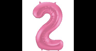 Folat Verjaardag Leeftijd folieballon - 2 jaar - roze - 86 cm - cijferballon groot