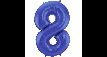 Folat Verjaardag Leeftijd folieballon - 8 jaar - blauw - 86 cm - cijferballon groot
