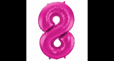 Folat Verjaardag Leeftijd folieballon - 8 jaar - roze - 86 cm - cijferballon groot