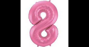Folat Verjaardag Leeftijd folieballon - 8 jaar - roze - 86 cm - cijferballon groot