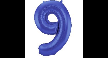 Folat Verjaardag Leeftijd folieballon - 9 jaar - blauw - 86 cm - cijferballon groot