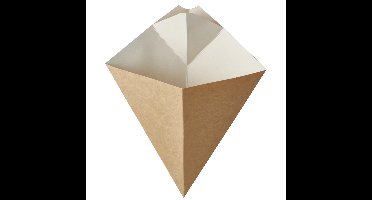 Frietzakken - Patatzakken - Puntzakken - 50x stuks - karton met saushouder - 27 X 21 cm - 300 gram