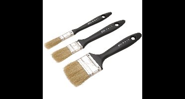 FX Tools Verfkwasten set 3x stuks - plat met echt haar - breedtes 12/25/50 mm - schilderen