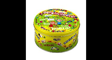 Gefeliciteerd snoeptrommel/bewaarblik kado - 14 x 7,5 cm - cadeau / verjaardag - koekblik