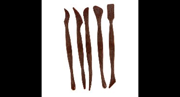 Gerimport Boetseergereedschap spatelset voor klei - 5-delig - kunststof