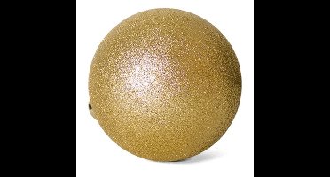 Gerimport Kerstbal - kunststof - goud - glitters - D20 cm