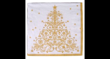 Gerimport Kerstservetten - 20x - gouden print - 33 x 33 cm - 3 laags?