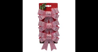 Gerimport kerststrikken -3x - roze - 10x13 cm - kerstversiering