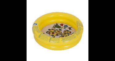 Gerimport Opblaasbaar zwembad - olifantjes/kikkers - geel - D61 cm - zwembad speelgoed