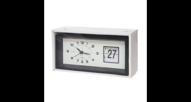 Gerimport wekker/reiswekker - alarmklok - wit - 9 cm - kunststof