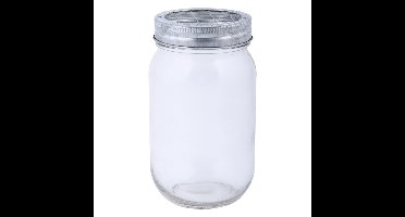 Glazen bloemenvaas/potje met schikdeksel - 400 ml - transparant