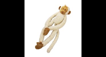 Happy Horse Knuffel aap - wit - 45 cm - pluche - slinger aap - klittenband slingeraapje